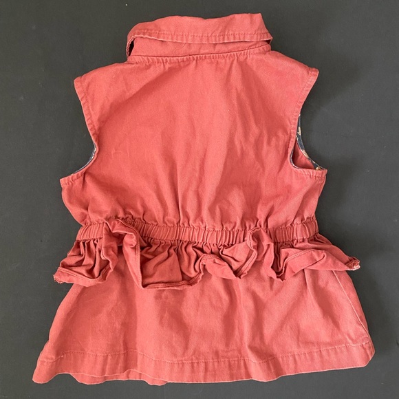 Aspen Kids Burnt Orange Zip Up Vest Dress Toddler Girls Size 5T Ruffled - Picture 2 of 8